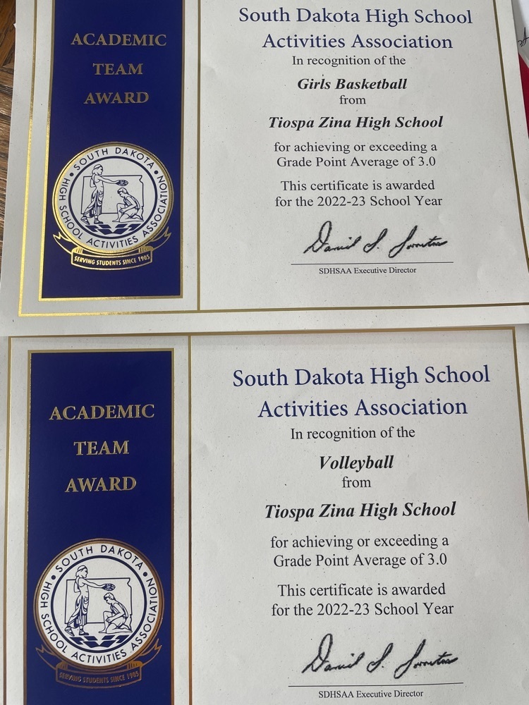 The TZ girls volleyball and basketball teams were recognized for their academics.  